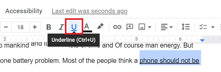 How to Underline in Google Docs