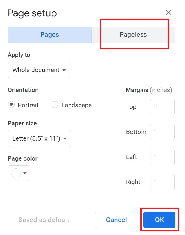 how to remove page break in google docs