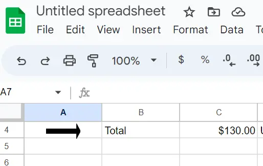 insert arrows in Google Sheets