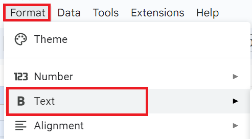 How to Underline in Google Sheets text formating