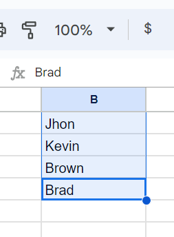 Underline in Google Sheets