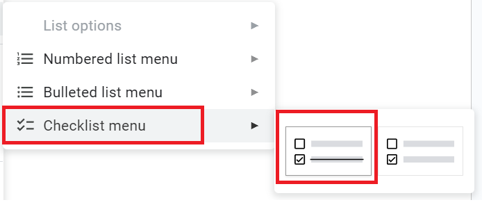 Insert Checkbox in Google Docs with or without Strikethrough