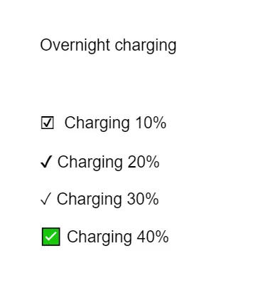 Google Docs checkbox symbol