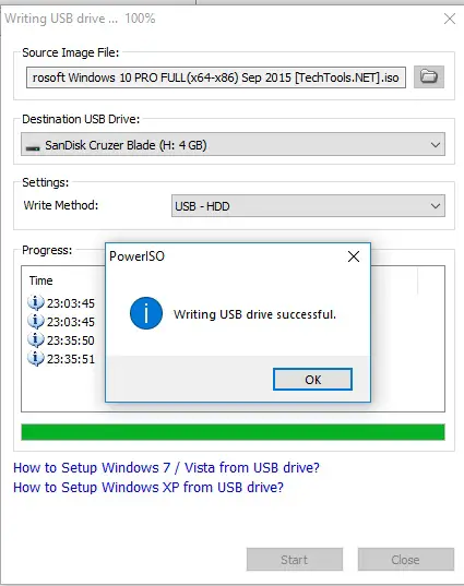 poweriso create bootable usb