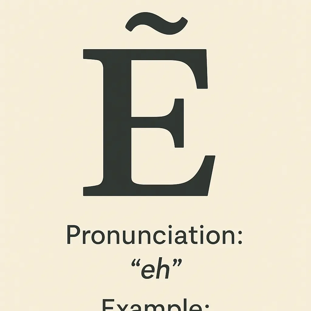 E with Tilde Alt Code, Pronunciation and Example.