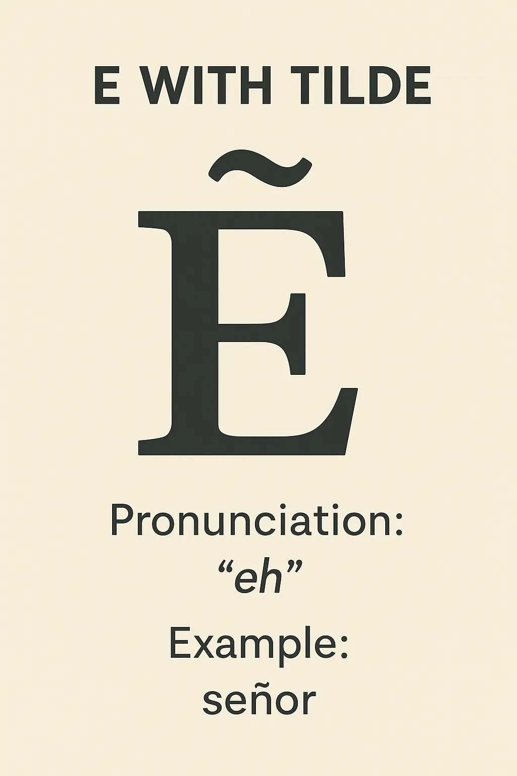E with Tilde Alt Code, Pronunciation and Example.