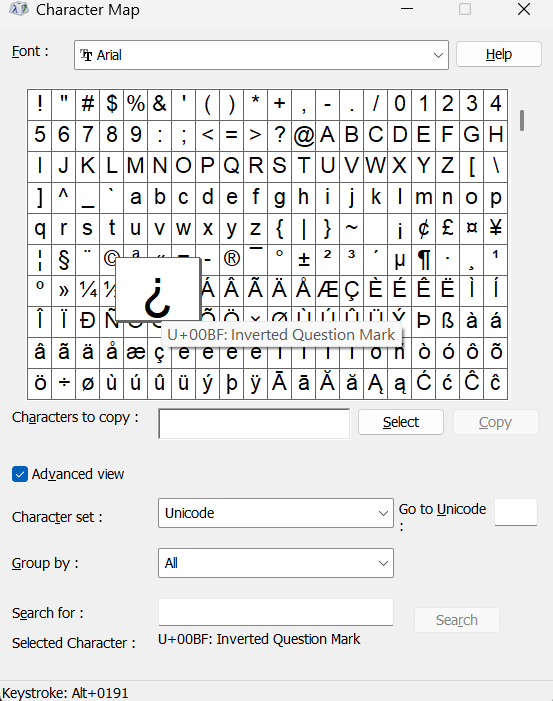 Upside down question mark (¿) copy paste, alt code, and how to type on keyboard