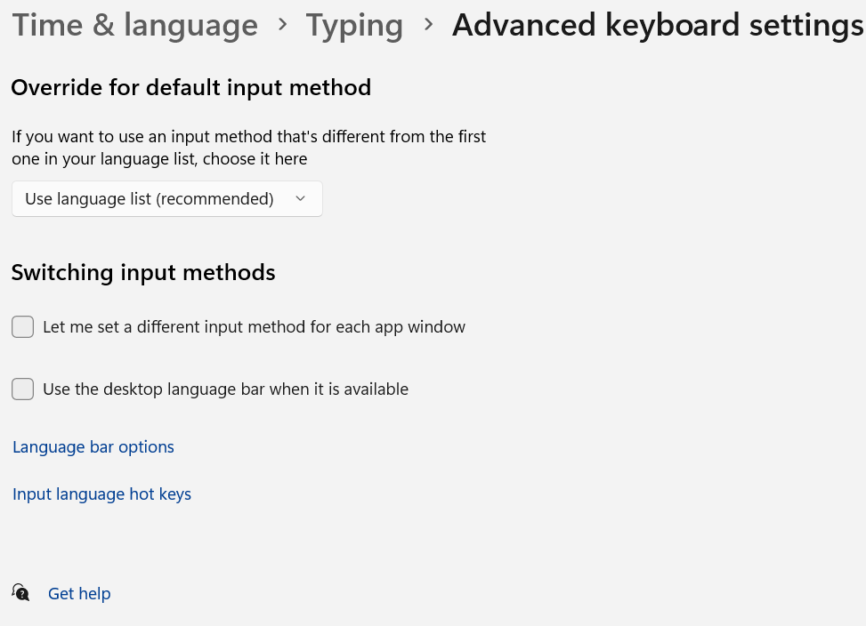 advanced keyboard settings